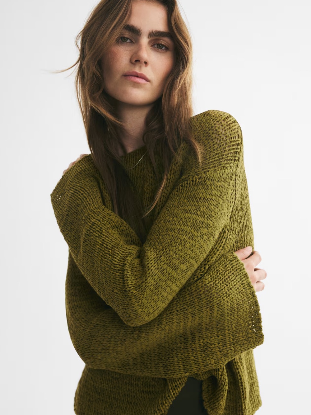 H&M OVERSIZED TEXTURED-KNIT SWEATER